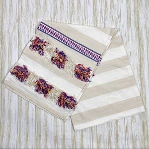 Anthropologie Fringed Cortes Rectangular Table Runner